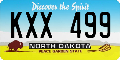 ND license plate KXX499