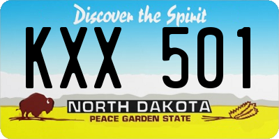 ND license plate KXX501