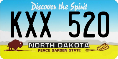ND license plate KXX520