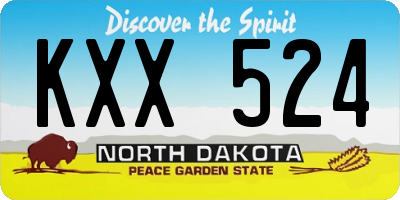 ND license plate KXX524