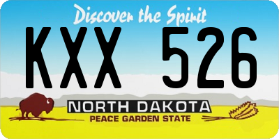 ND license plate KXX526
