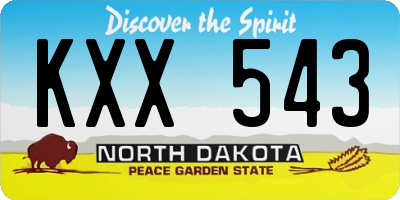 ND license plate KXX543