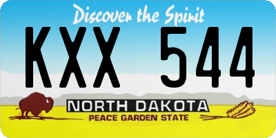 ND license plate KXX544