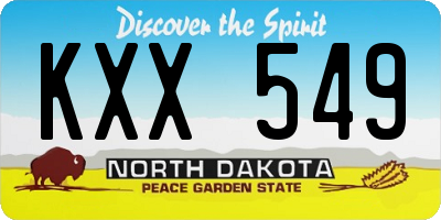 ND license plate KXX549