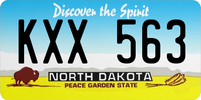 ND license plate KXX563