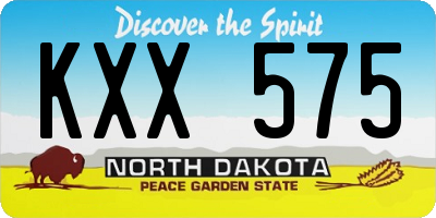 ND license plate KXX575