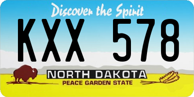 ND license plate KXX578