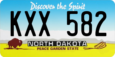 ND license plate KXX582