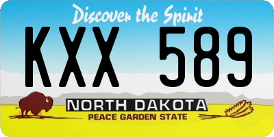ND license plate KXX589