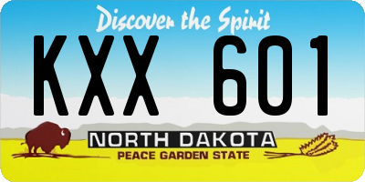 ND license plate KXX601