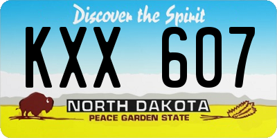 ND license plate KXX607