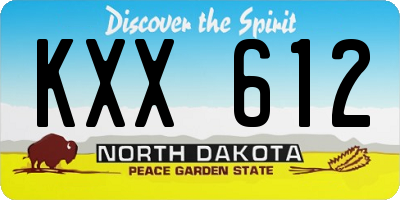 ND license plate KXX612