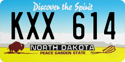 ND license plate KXX614