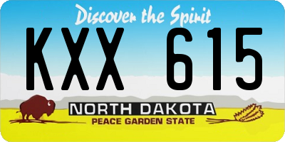 ND license plate KXX615