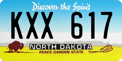 ND license plate KXX617