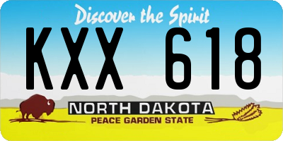 ND license plate KXX618