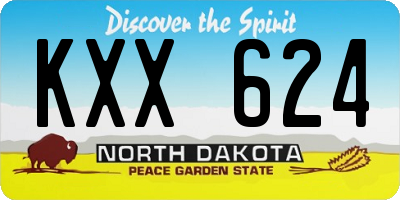 ND license plate KXX624
