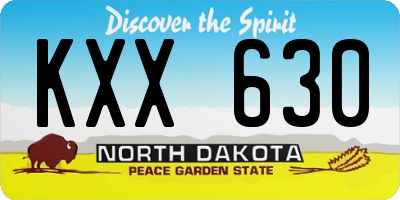 ND license plate KXX630