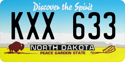 ND license plate KXX633