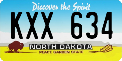 ND license plate KXX634