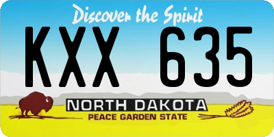 ND license plate KXX635