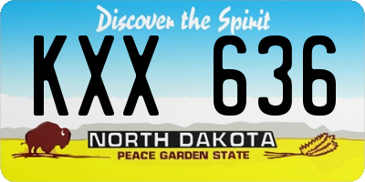 ND license plate KXX636