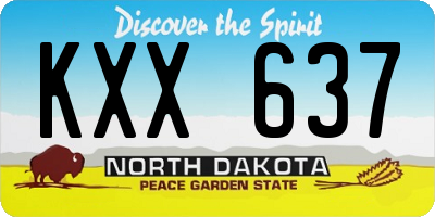 ND license plate KXX637