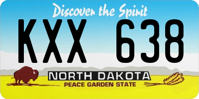 ND license plate KXX638