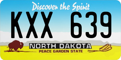 ND license plate KXX639