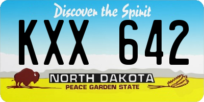 ND license plate KXX642