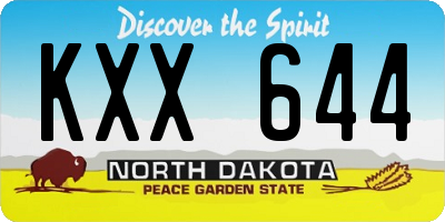 ND license plate KXX644