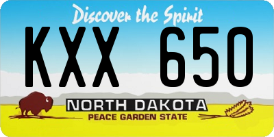 ND license plate KXX650