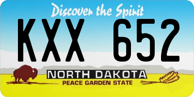 ND license plate KXX652