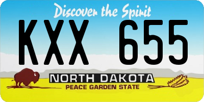 ND license plate KXX655