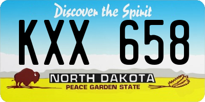 ND license plate KXX658