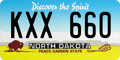 ND license plate KXX660