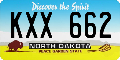 ND license plate KXX662