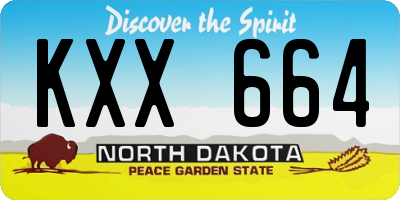 ND license plate KXX664