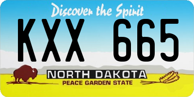 ND license plate KXX665