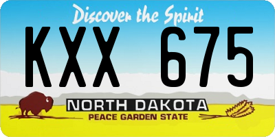 ND license plate KXX675