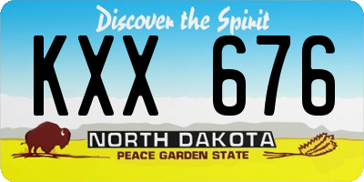 ND license plate KXX676