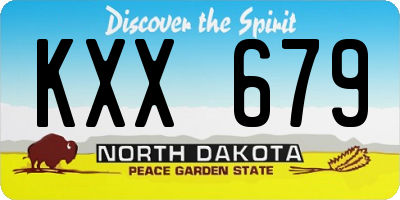 ND license plate KXX679