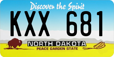 ND license plate KXX681