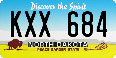 ND license plate KXX684