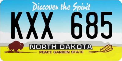 ND license plate KXX685