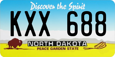 ND license plate KXX688