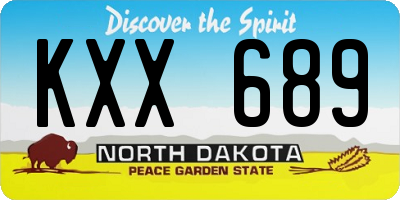 ND license plate KXX689