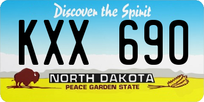 ND license plate KXX690