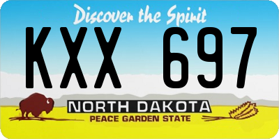 ND license plate KXX697