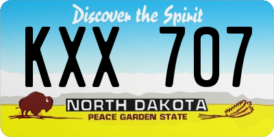 ND license plate KXX707